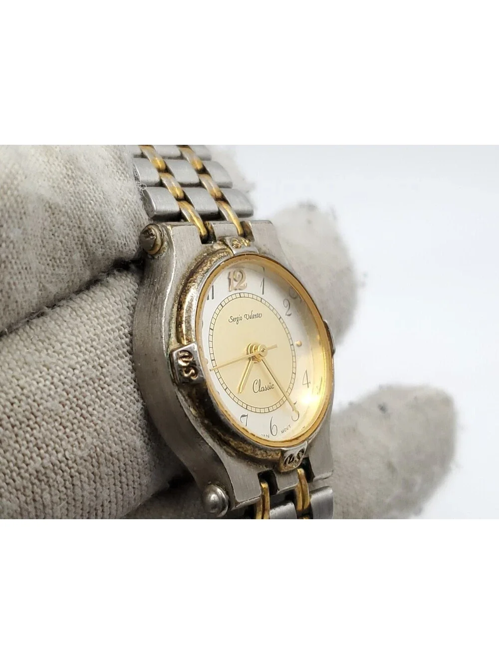 Sergio Valente Classic Quartz Watch Women New Battery Two Tone Adjustable 23mm